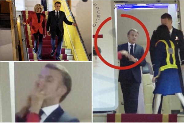What did Macron say after being slapped in the face?
